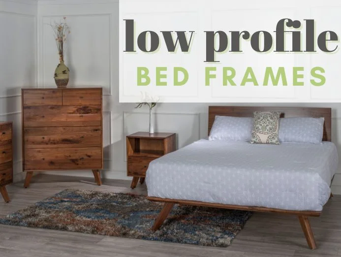 Low Profile Bed Frame Made From Solid Wood