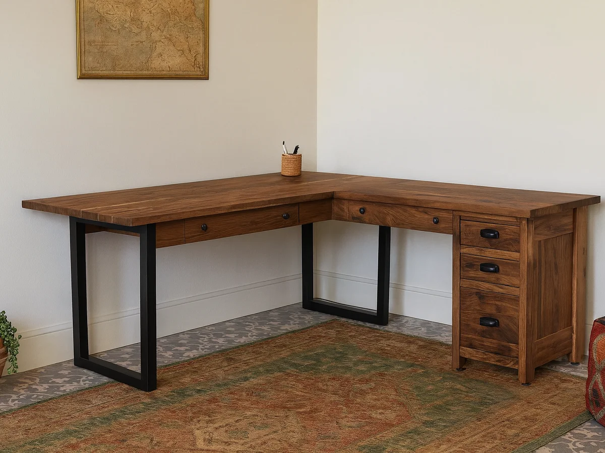 Chadron L-Shaped Desk With Live Edge