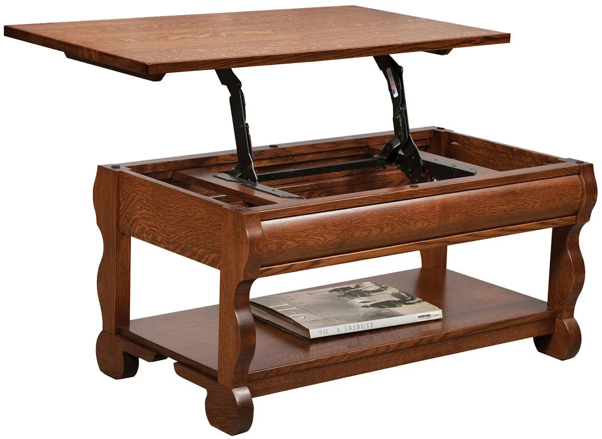 Wyndlot Sleigh Open Lift Top Coffee Table