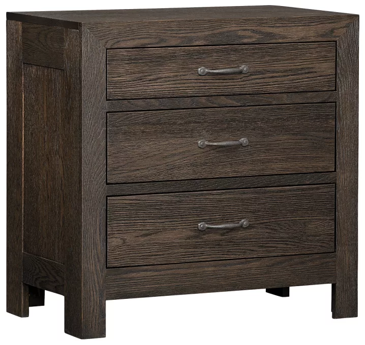 Eclectic 3-Drawer Bedside Table