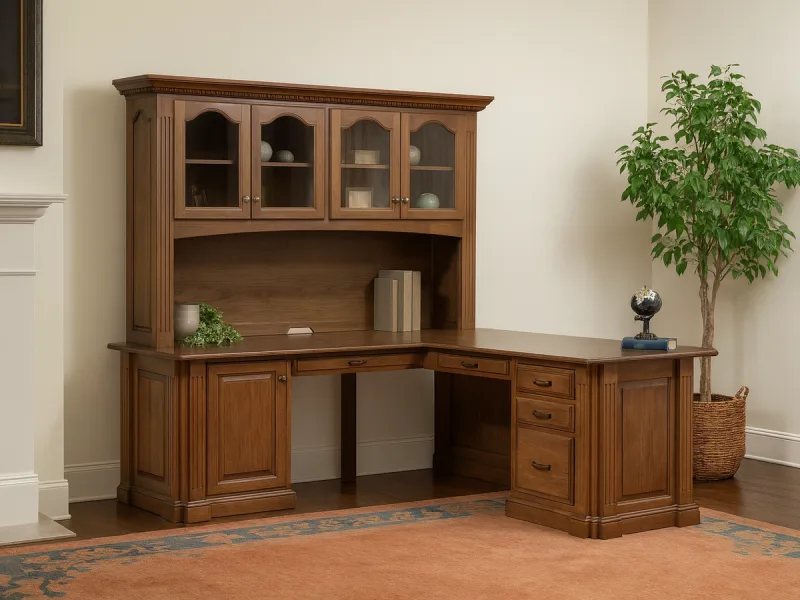 Montreal L-Desk With Hutch