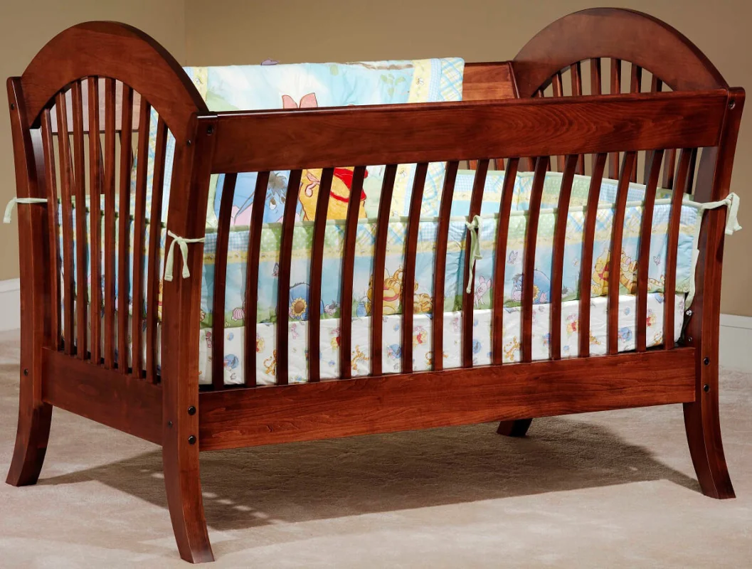 West Village Crib in Brown Maple with our Christmas Cloves finish