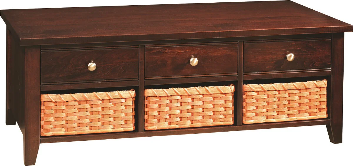 Abilene Coffee Table with handcrafted baskets