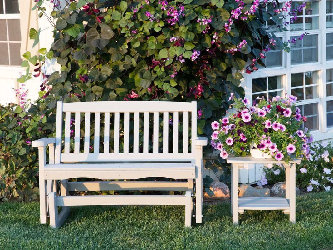 Aniva Bench and Odessa Small Outdoor Side Table