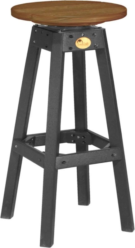 Antique Mahogany and Black Arashi Outdoor Bar Stool