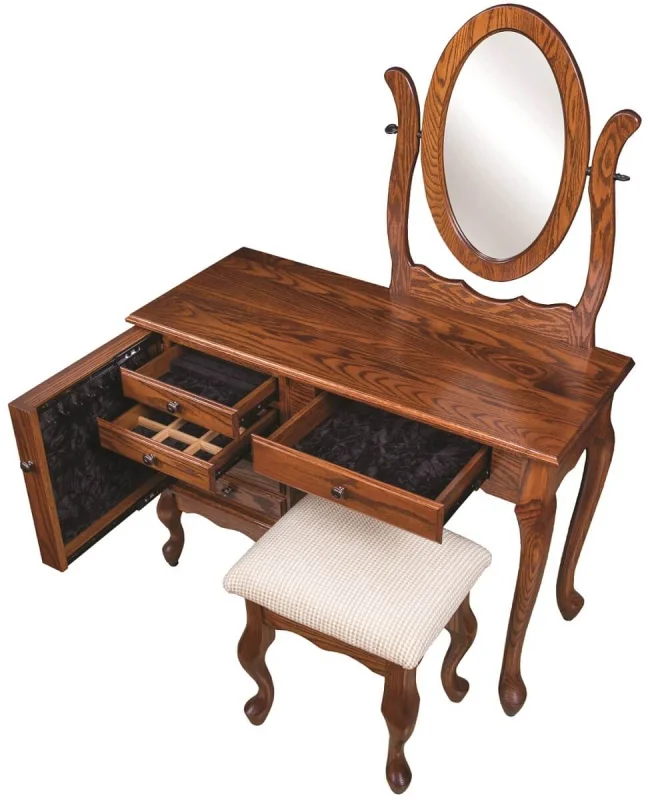 Oak Queen Anne Jewelry Table