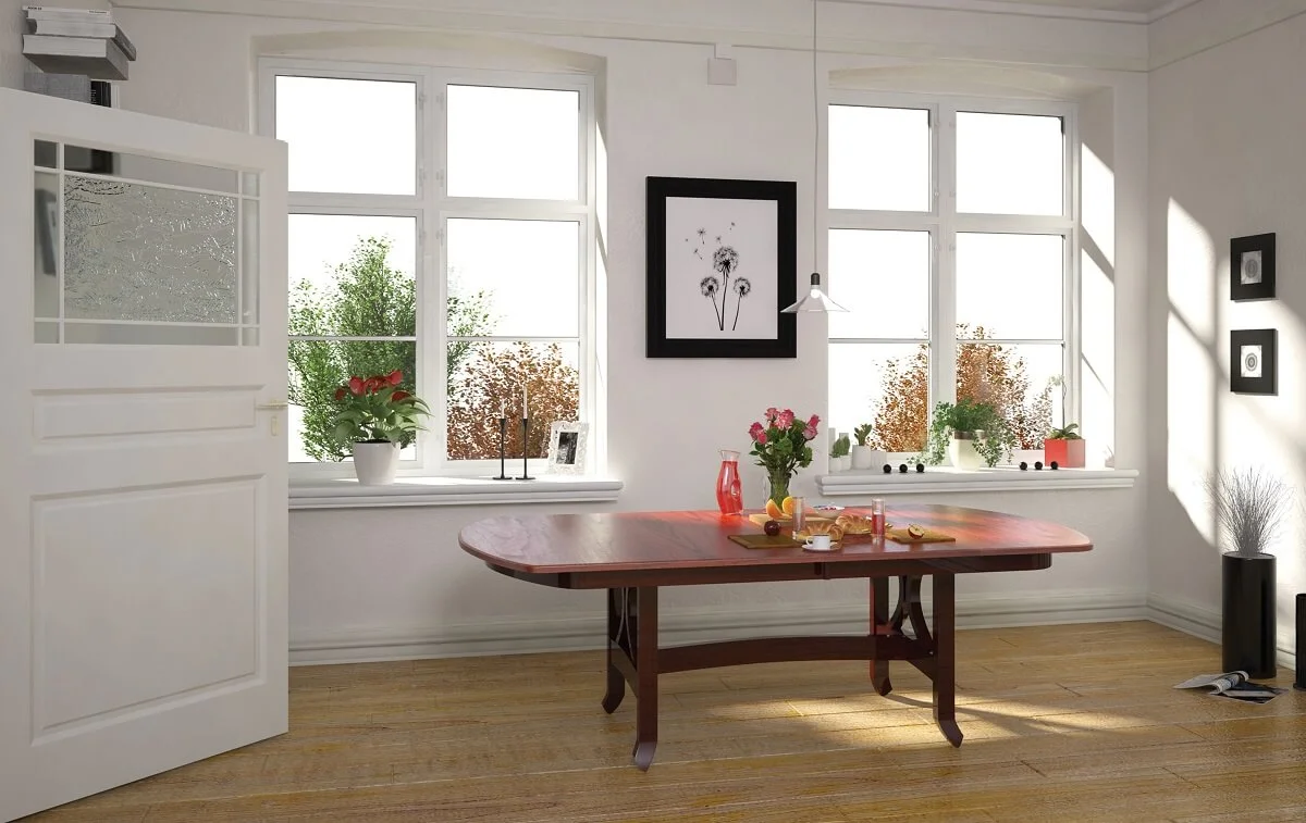 Dining Table with Bow End Top