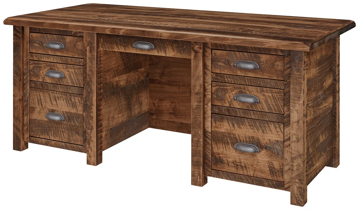 Brodnax Rustic Double Pedestal Desk