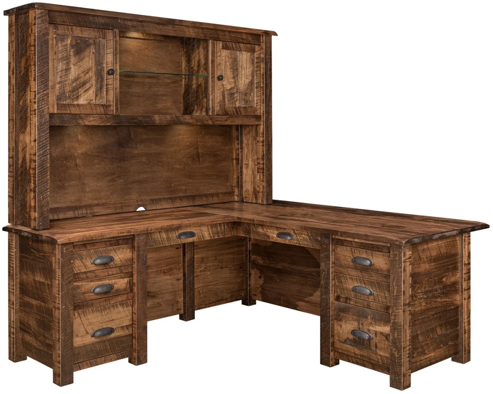 Brodnax Rustic L-Desk with Hutch