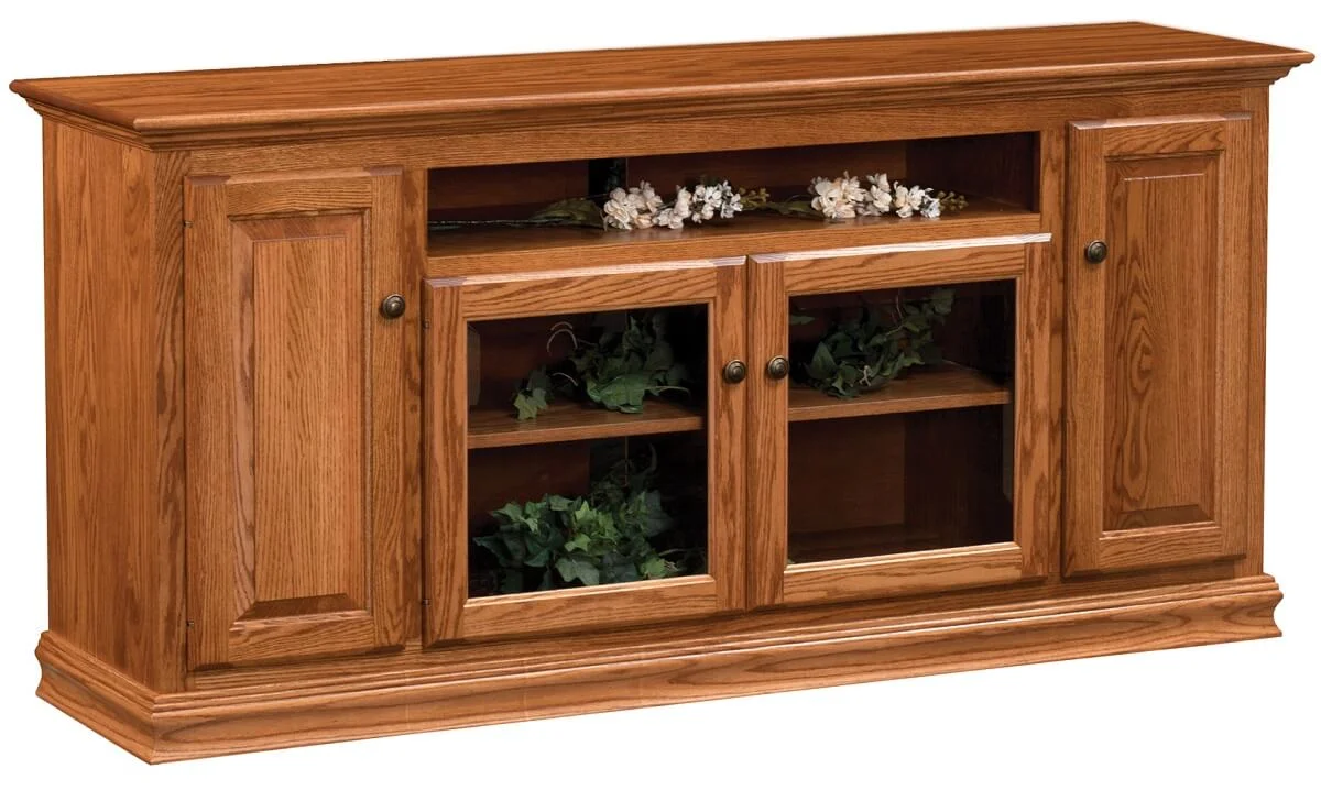 Wide Oak Classic TV Console