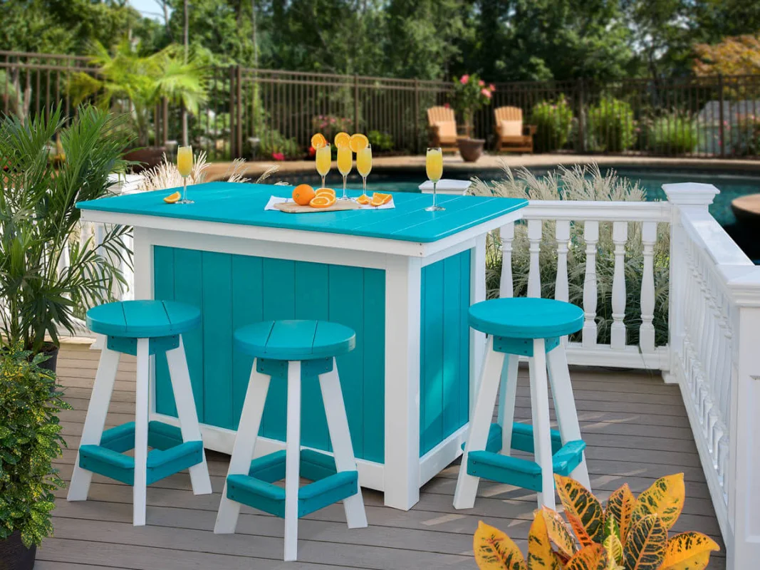 Outdoor Island and Bar Stools