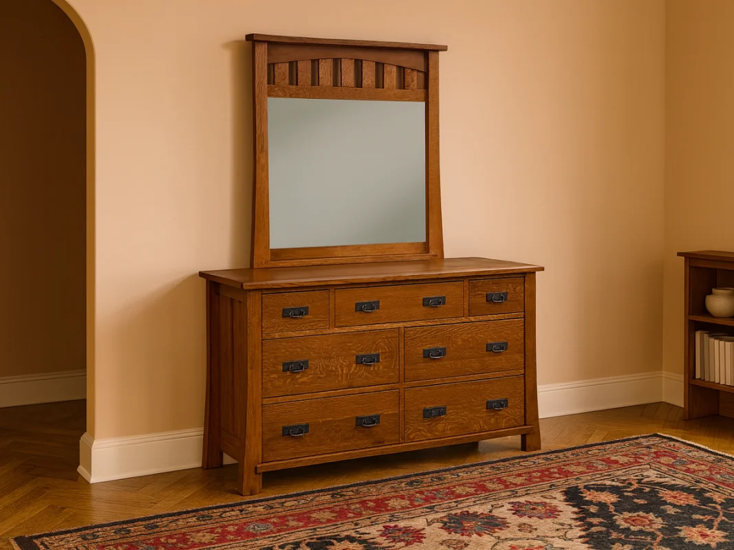 Casco Slatted Mirror Dresser