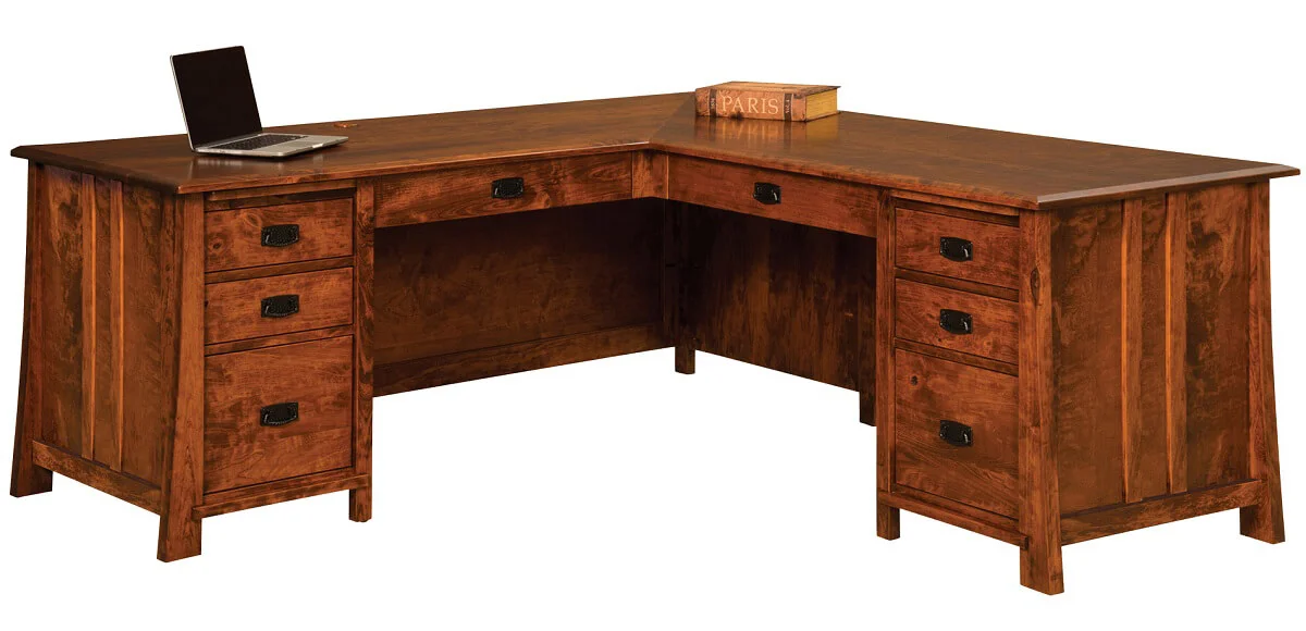 Dresden Corner Desk in Rustic Cherry