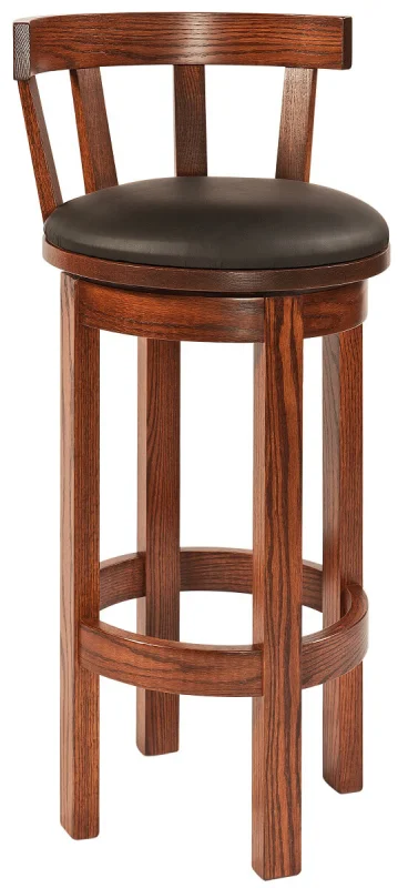Everglades Leather Upholstered Swivel Counter Stool