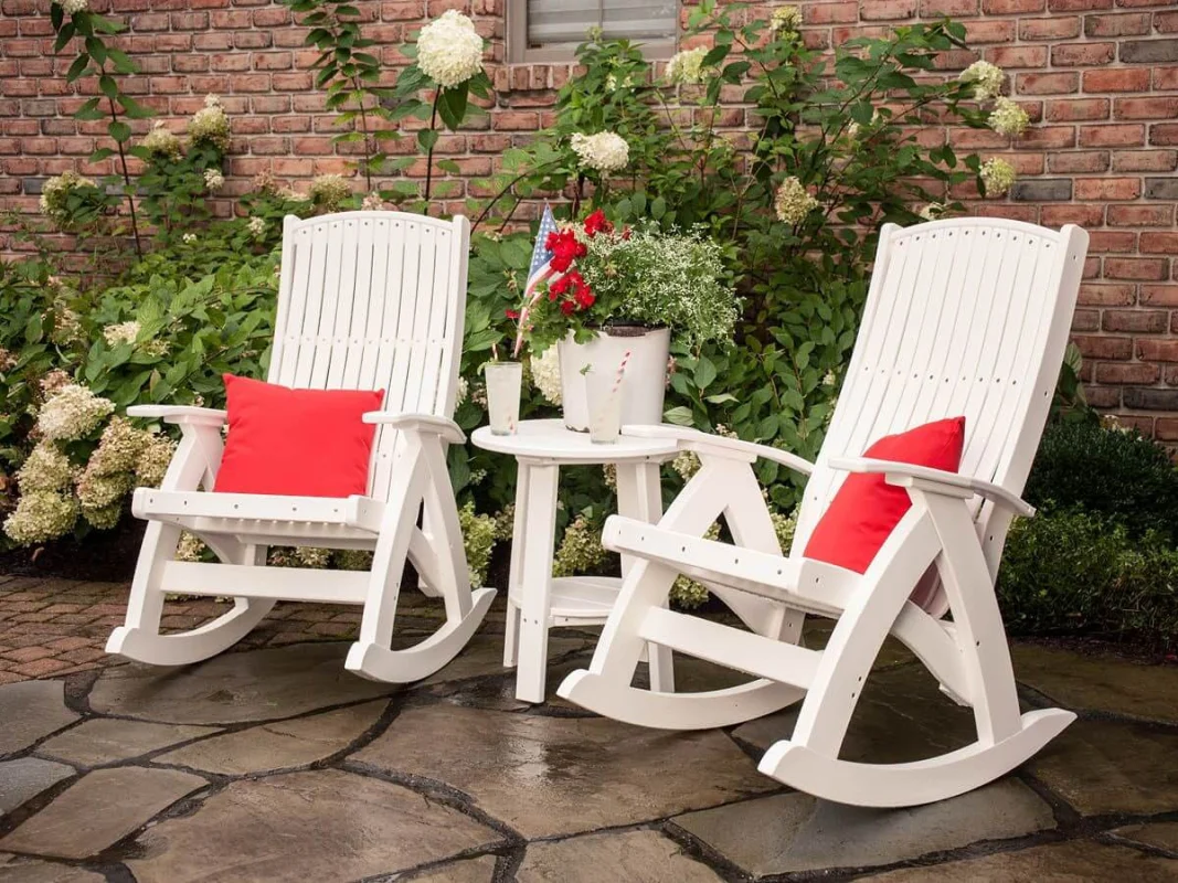 Fire Island Rockers and Rockaway Outdoor Side Table