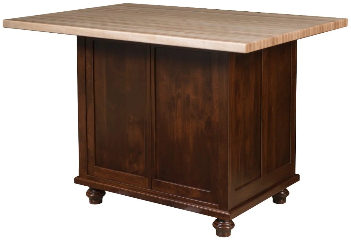 Hardwood Island with Butcher Block