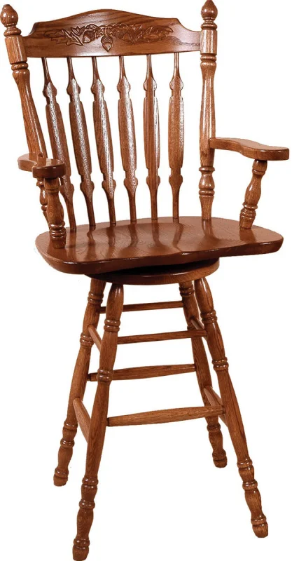 Griffin Swivel Amish Barstool in Oak