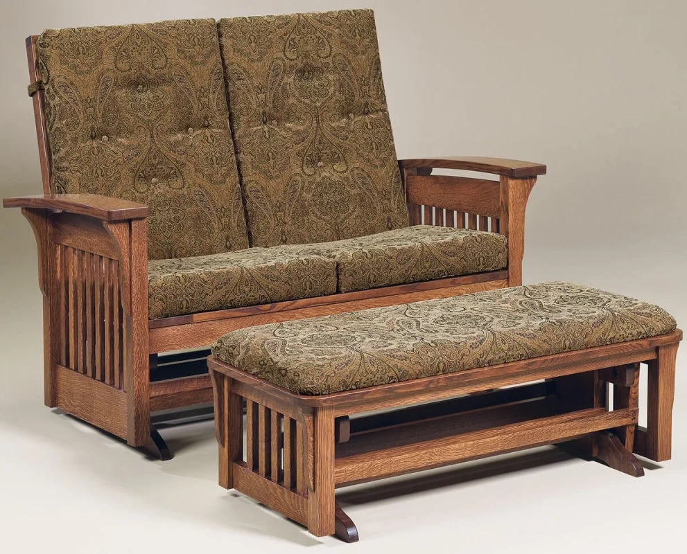 Hallstat Loveseat Glider and Ottoman