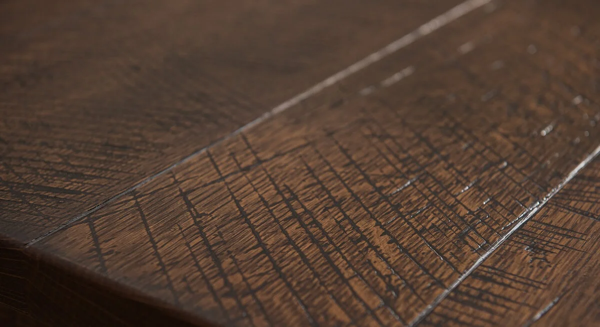 Distressed Table with Saw Marks