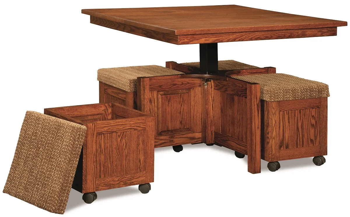 Four Storage Stools Included