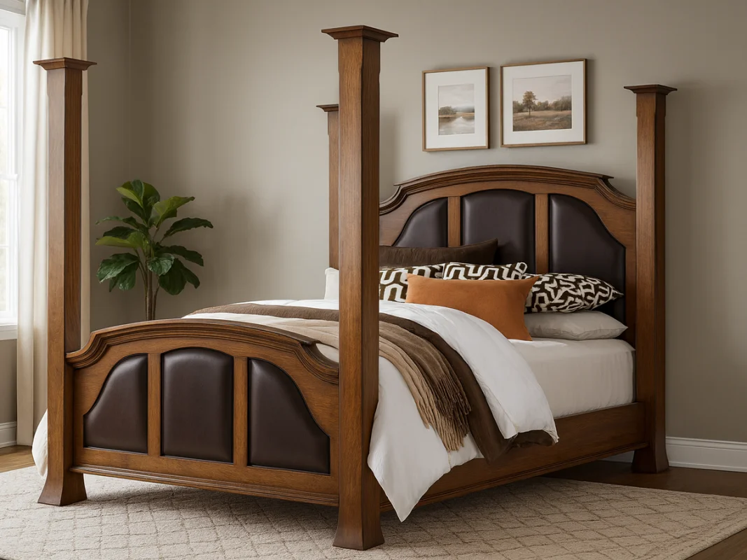 Solid Wood Four-Post Bed