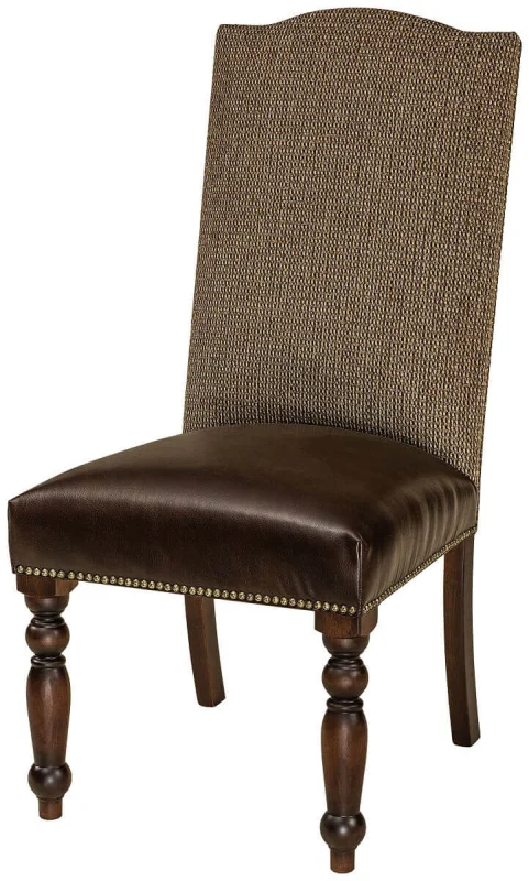Leather and Fabric Dining Chair