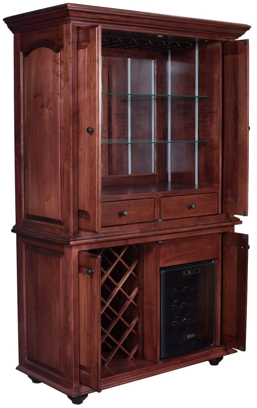 Brown Maple Wine Storage Hutch