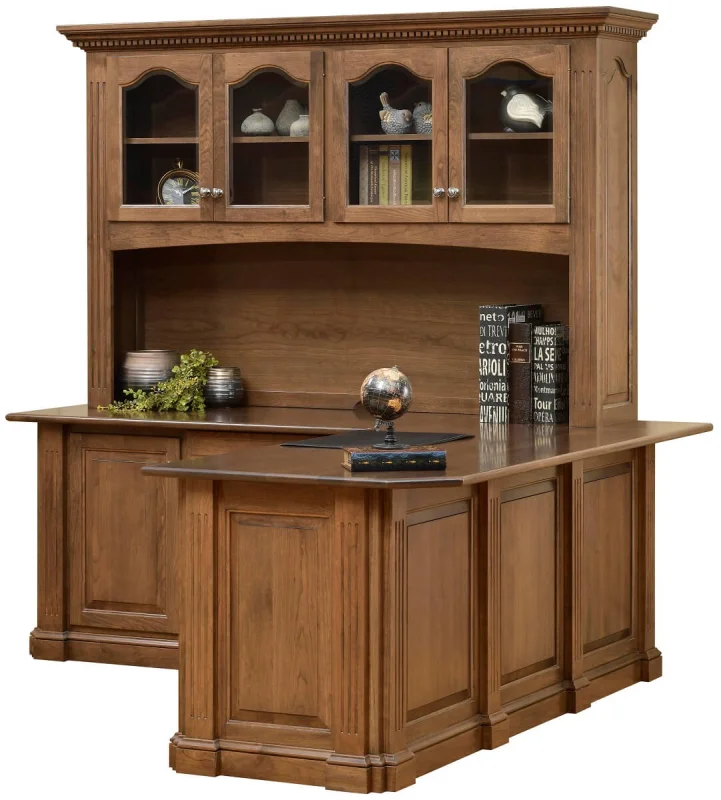 Cherry Corner Desk with Hutch