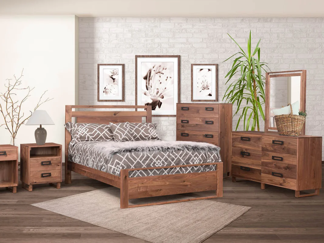 Muncie Walnut Bedroom Set