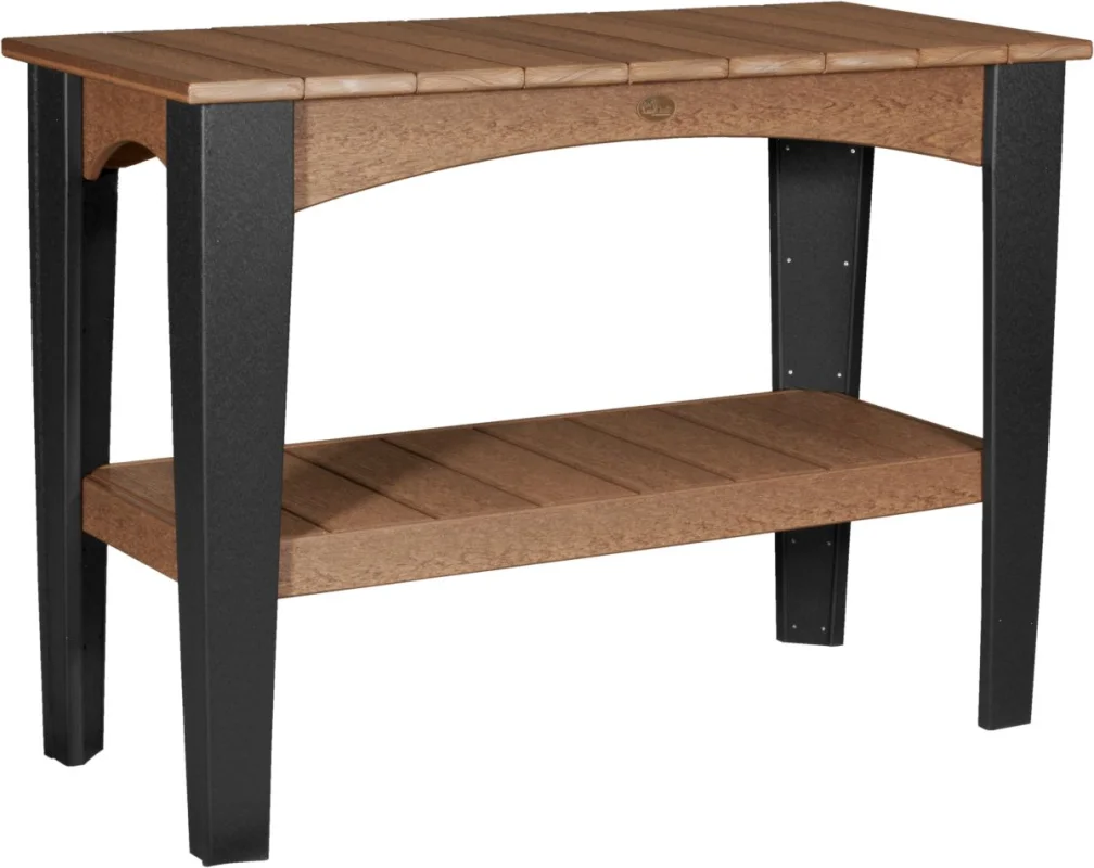 Antique Mahogany and Black New Guinea Outdoor Buffet Table