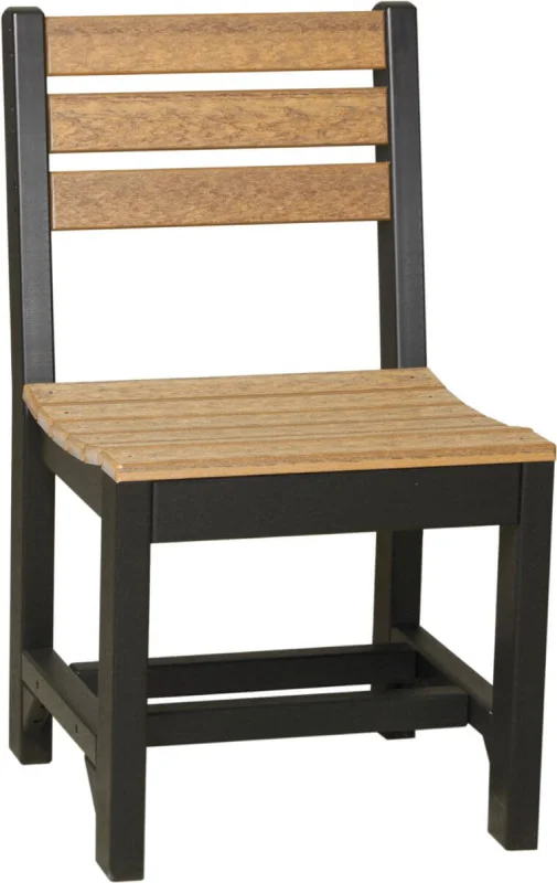 Antique Mahogany and Black New Guinea Outdoor Side Chair