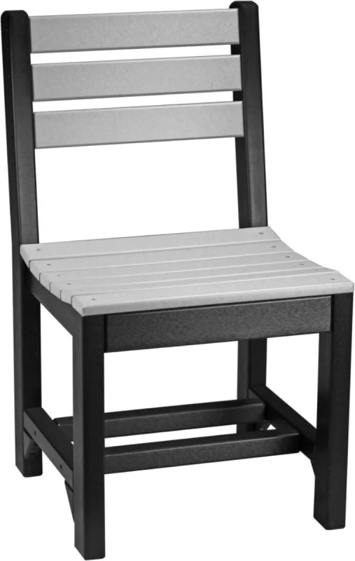 Dove Gray and Black New Guinea Outdoor Side Chair