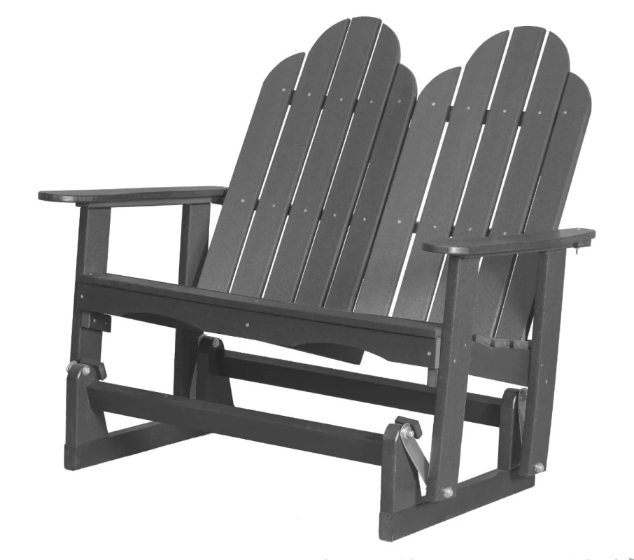 Dark Gray Odessa Double Adirondack Glider