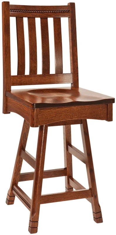 Parron Mission Style Swivel Bar Stool