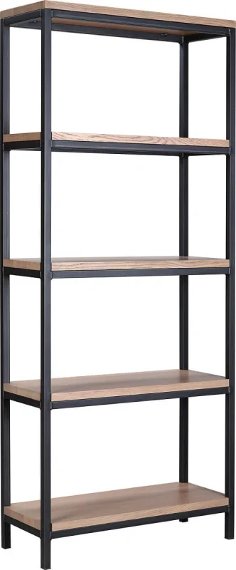 Hardwood and Steel Bookcase