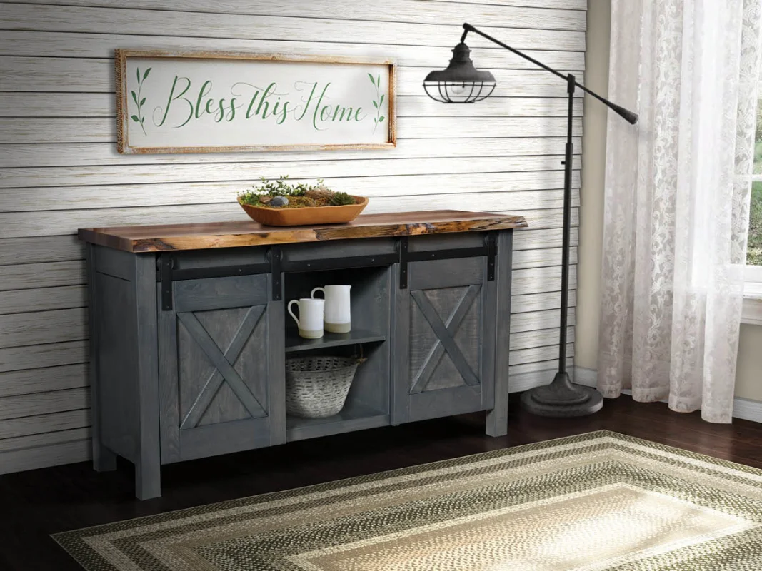 Live Edge Sideboard with Barn Doors