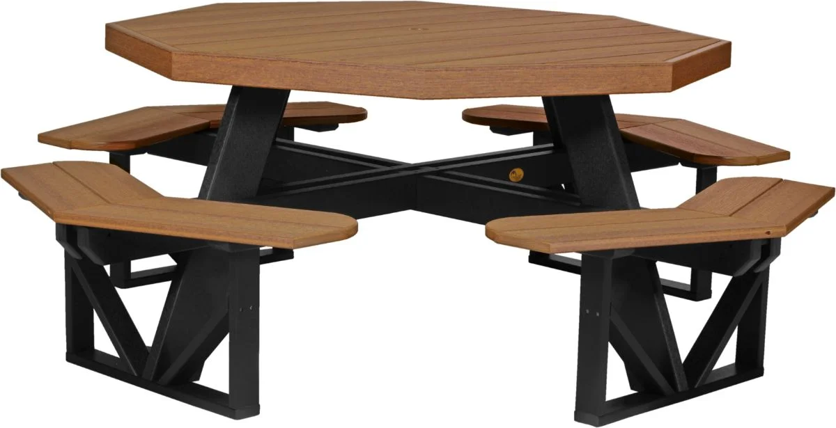 Antique Mahogany and Black Portstewart Octagon Picnic Table