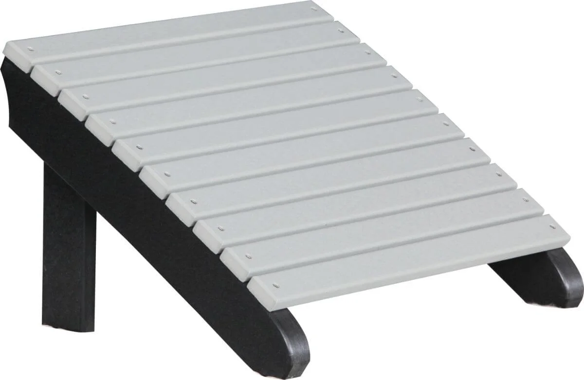 Dove Gray and Black Rockaway Adirondack Footrest