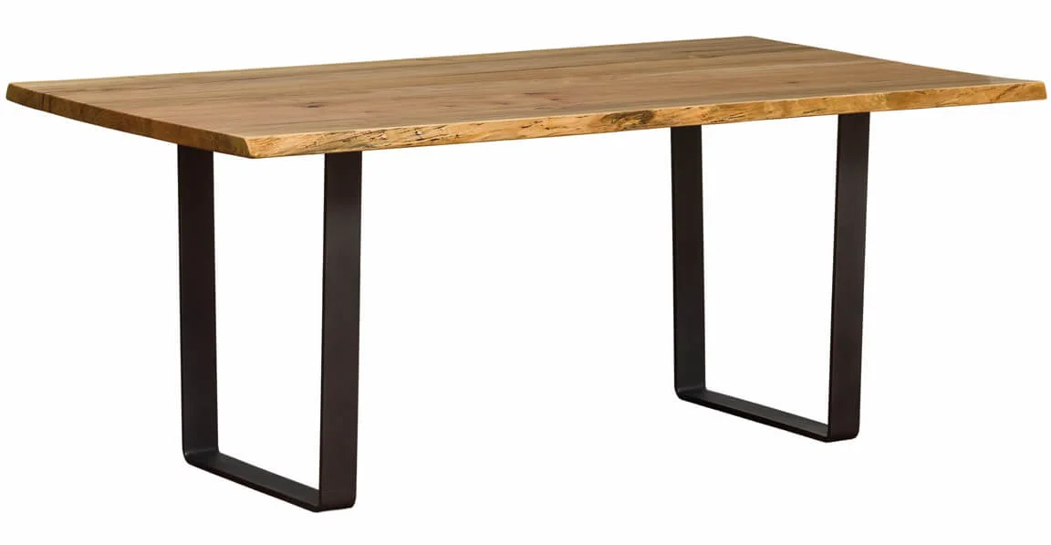 Rustic Ritz Live Edge Table in Rustic Brown Maple