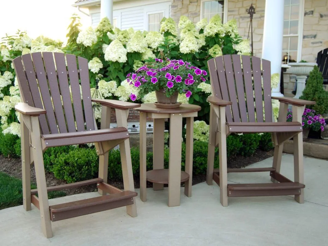 Sidra High Adirondack Chairs and Balcony Table