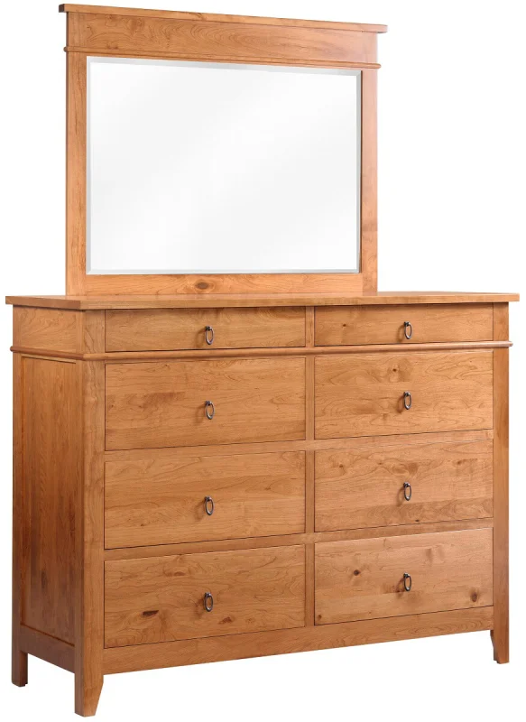 Sonoran Rustic Cherry Dresser with Mirror
