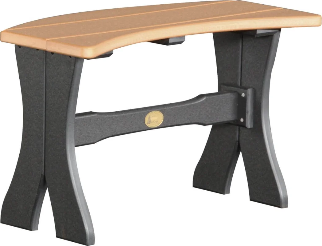 Cedar and Black Stockton Outdoor Dining Bench