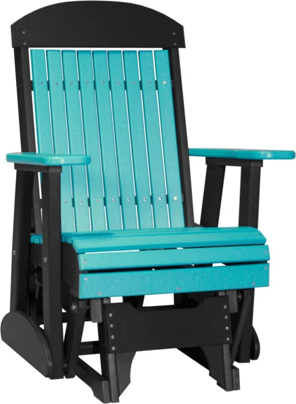 Aruba Blue and Black Stockton Outdoor Glider