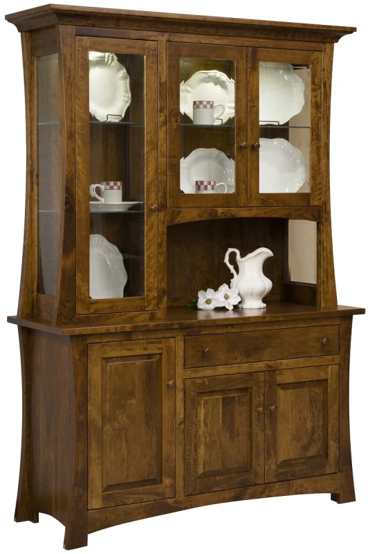 Rustic Cherry 3-Door China Cabinet
