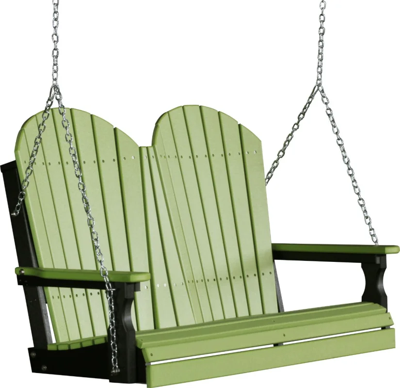 Lime Green and Black Tahiti Adirondack Porch Swing