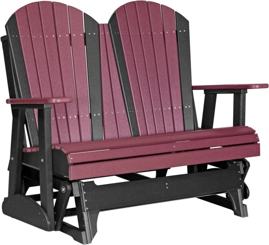 Cherrywood and Black Tahiti Loveseat Patio Glider