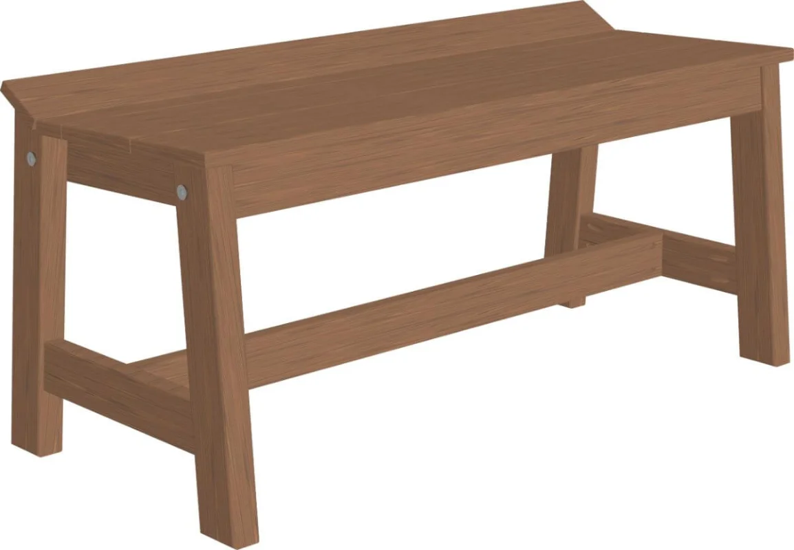 Antique Mahogany Stockton Outdoor Dining Bench