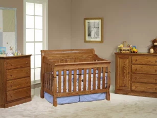 Geneva Panel Baby Room Collection in Oak with our Spiced Apple stain
