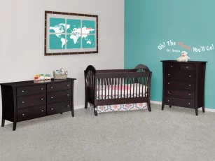 West Village Nursery Set in Brown Maple with Venezuelan Chocolate stain