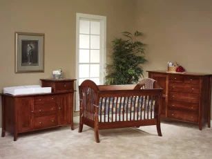 West Village Nursery Set in Brown Maple with Christmas Cloves finish